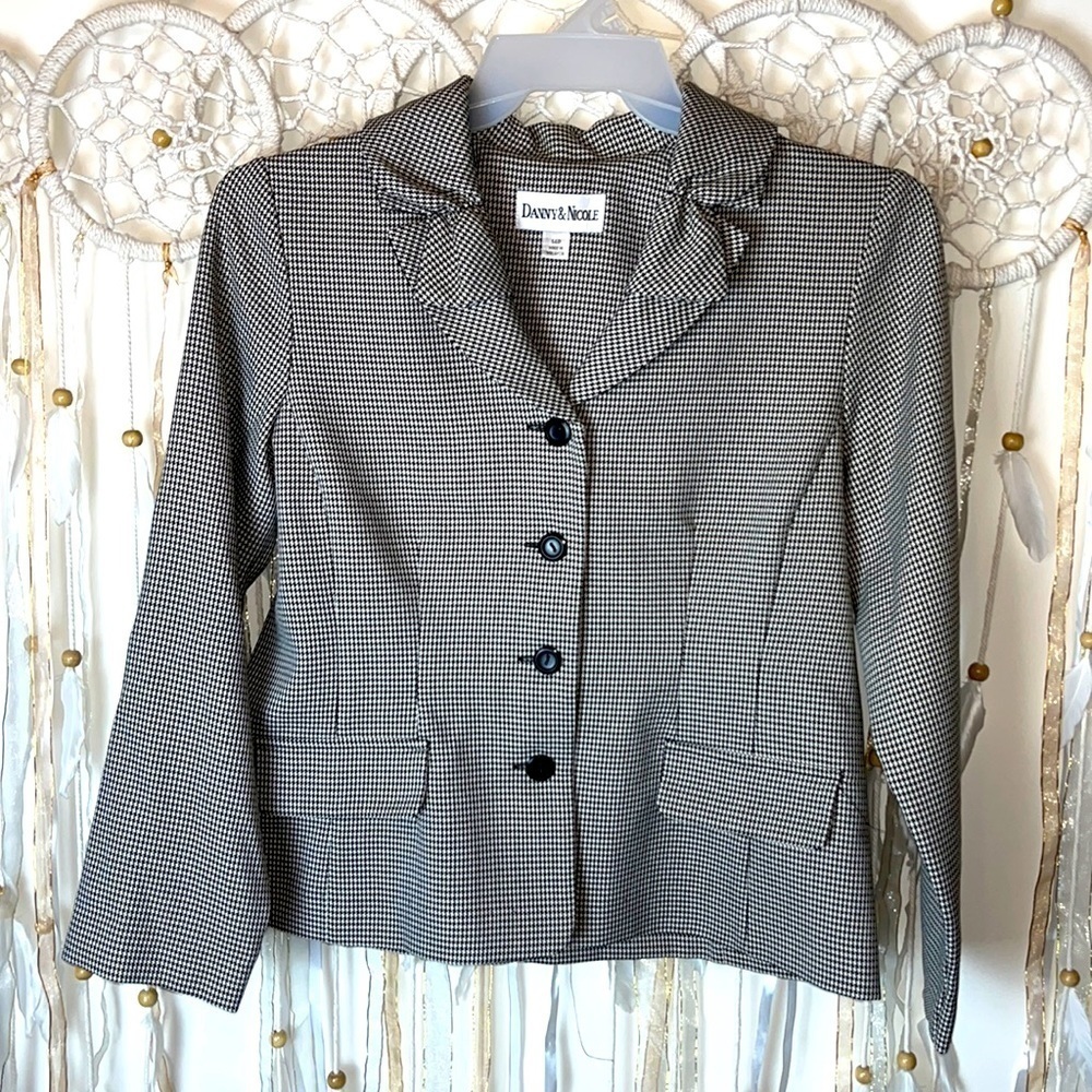 Danny & Nicole houndstooth jacket. Size 14 petite.